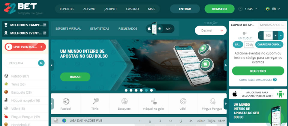 sessão de apostas desportivas da plataforma brazino777.comptcodigo novibet é desenvolvida de forma muito intuitiva e otimizada, abrangendo os principais eventos e as competições mais importantes do mercado. Por exemplo, apostas de futebol ao vivo.